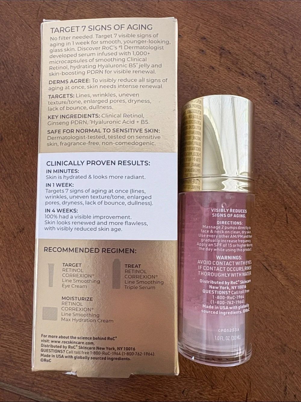 RoC Retinol Correxion Line Smoothing Triple Serum Hyaluronic B5 1 oz new